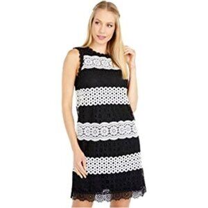 NWT Kate Spade Daisy Lace Crochet Dress Black‎ White 0